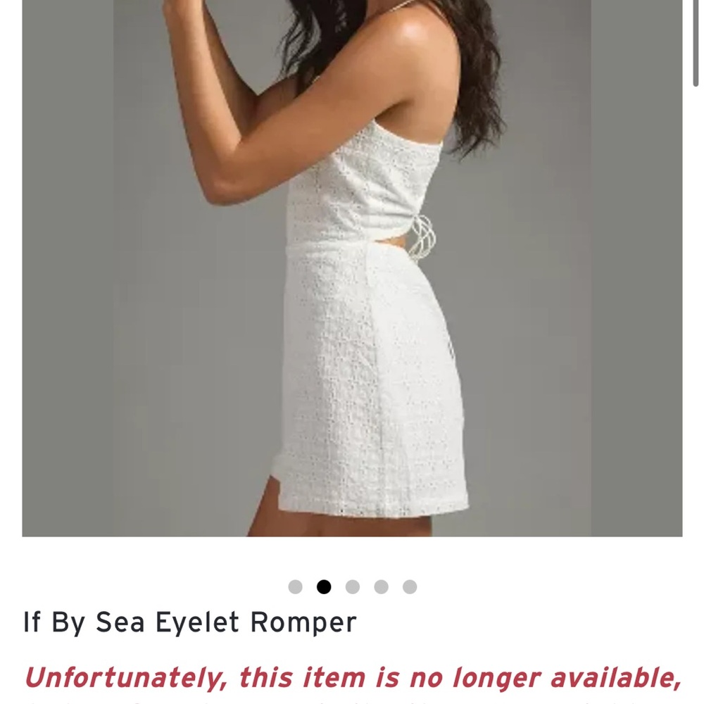 If by sea Anthropologie white eyelet romper. Size large! Never worn! - Picture 5 of 8